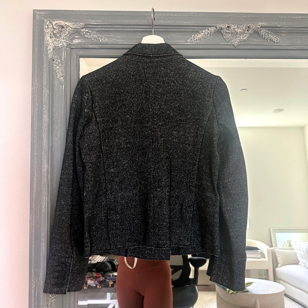 J. Crew Wool Marled Gray Black Thandie‎ Double Breasted Blazer Jacket Preppy 4 - Picture 5 of 7